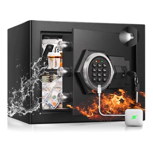 Fdsutvit 2.4 Cu Ft Large Home Safe Box, Fireproof Safe with Type-C Port