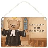 Mr. & Mrs. Panda Türschild personalisiert Pfarrer Leidenschaft Design DIN A5 - Geschenk, Schild, Lustig, Namensschilder, Türschilder, Spruch, Personalisiertes, mit Namen, Kirche, Pastor, Holzschild