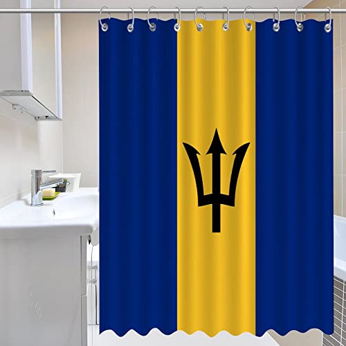 Covome Shower Curtain Set With Hooks Barbados Shower Curtains State Flag Travel Print Bathroom Curtain Bathroom Decor 47X72 Inch #TOP3