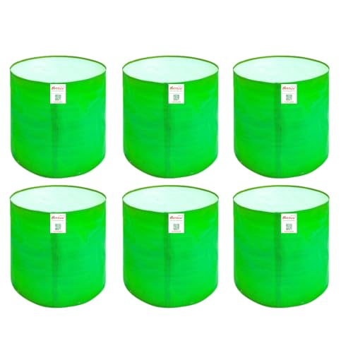 Image of Premium HDPE UV Stabilised Grow Bags 15x15 Inch (Pack of 6) | 260 GSM Heavy Duty Round Planter Bags | Reusable Grow Bags Suitable for Tomato, Brinjal, Cucumber and Other Climber Vegetables