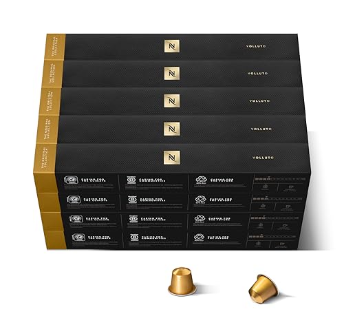 Nespresso Original Cápsulas de Café Volluto, 50 Cápsulas para Máquina de Café, Cafetera, Tueste Ligero, Mezcla Dulce y Afrutada