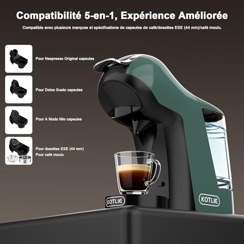Machine à café multi-capsules et poudre à 7 niveaux d'eau KOTLIE