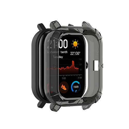Protector Compatible con xiaomi huami Amazfit GTS, riou Suave de TPU de Silicona Smartwatch Protector Funda de Protección Anti-Break y Anti-Crack Película Protectora Fundas de Carcasa Cover