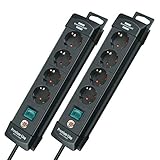 Multiprise avec 4 prises avec contact de protection et câble de 1,8 m H05VV-F 3G1,5 et protection enfant intégrée