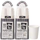 サンナップ 小型 5oz カップ 100個×2個パック 200個 [ふだん使い 紙コップ] 白ムジ ホワイト [安全品質] C15100AW (150ml 5オンス)