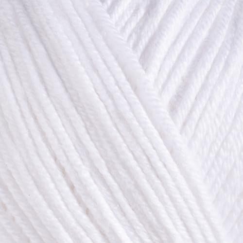 Image of Baby Cotton Blend Yarn - Soft Sport Weight Yarn for Crochet & Amigurumi - 50g /180yds - 60% Cotton 40% Acrylic - Ideal for Baby & Knitting Proj.(Max White, 2 Balls)