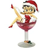 WL FBA_SS-WL-20136 SS-WL-20136, Betty Boop Figurine Sits in Wine Glass Wearing Red Santa Claus Outfit