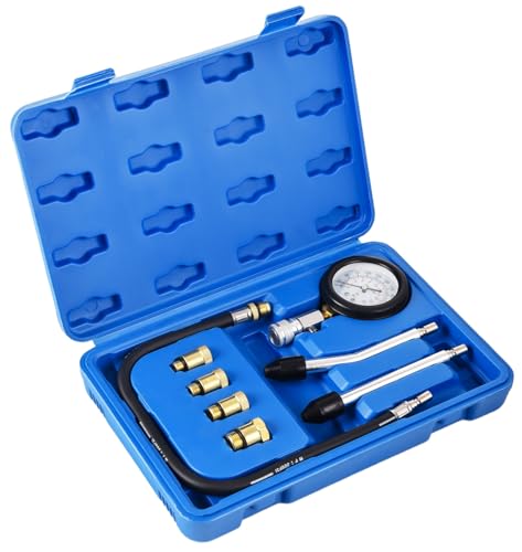 DHA Kompressionstester Kompressionsprüfer Kompressionsmesser Messgerät Benzin Motor mit 4 Adapter M10 M12 M14 M18 Kfz Motorrad 300PSI