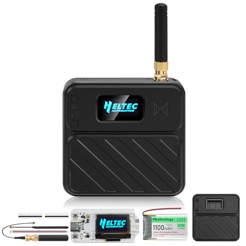 Meshnology ESP32 LoRa V3 Dev Board mit 863-928-MHz-Antennen + 1100-mAh-Akku + Meshtastic-Gehäuse ESP32-S3 CP2102 integriertes WLAN Bluetooth OLED-Display für Arduino LoRaWAN IOT (N32 Plus Schwarz)