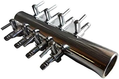 Stainless Steel Air Pump Manifold 8 Ports, Aeration Distribution for Water Garden Koi Fish Ponds and Aquarium Airline Accessory Splitting