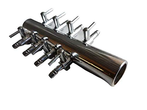 Stainless Steel Air Pump Manifold 8 Ports, Aeration Distribution for Water Garden Koi Fish Ponds and Aquarium Airline Accessory Splitting