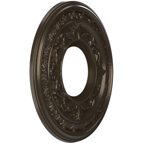 Image of Ekena Millwork 10 inchOD x 3 1 /2 inchID x 3 /4 inchP Baltimore Thermoformed PVC Ceiling Medallion (Fits Canopies up to 4 1 /4 inch), Metallic Dark Bronze