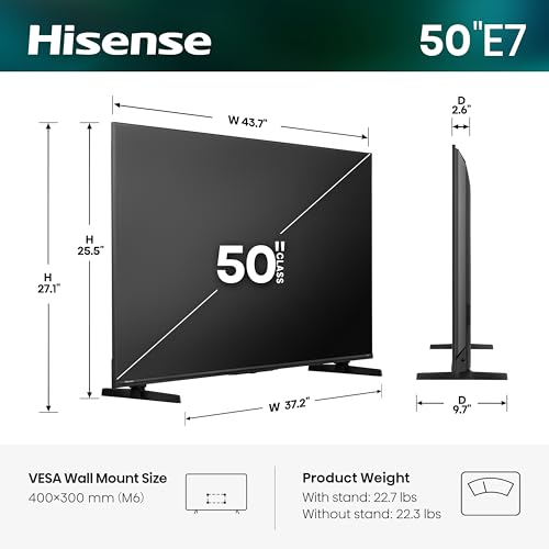 Hisense 50" E7 Cinema Series Hi-QLED Mini-LED 4K UHD, photo 3 of 4