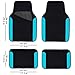 CAR PASS Waterproof Universal Fit Car Floor Mats, Faux Leather Car Carpet Mats, Car Mats with Anti-Slip Nibbs Backing & Driver Heel Pad Fit for SUV,Vans,sedans, Trucks,Set of 4pcs(Light Blue)