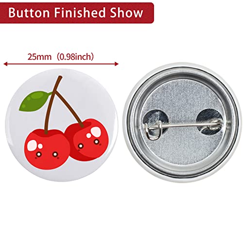 Onemorello 200 Sets Button Maker Supplies, 25mm / 0.98 inch Button Supplies Buttons Parts, (Approx. 1 inch) Metal Blank Badge Parts with Blank Paper for Buttons Maker Machine Pin Maker Press