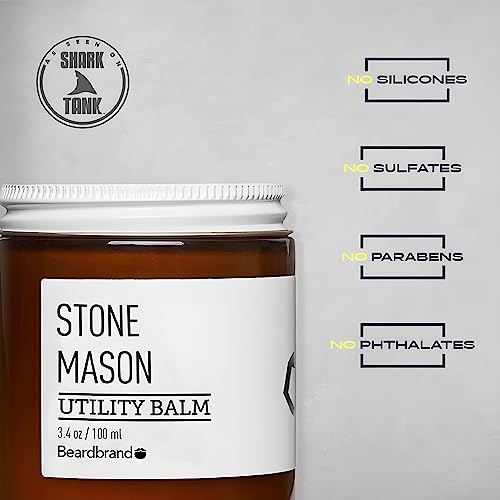 Beardbrand Beard Balm for Men [AS SEEN ON SHARK TANK] Skin Care Body Cream - Stone Mason - Tattoo Aftercare & Utility Balm Moisturizing Lotion - 3.4 oz - Thumbnail 6