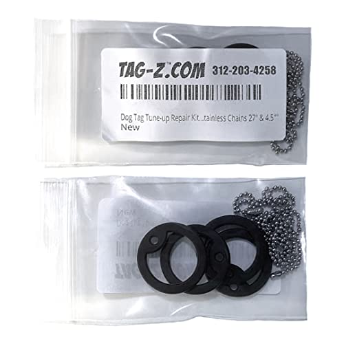 Dog Tag Tune-up Repair Kit Silencers & Stainless Chains 27\" & 4.5\"\" … - Thumbnail 2