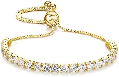 ASHMITA Fashion Adjustable Chain Bracelet for Women Cubic Zirconia 18K Gold Gift Bracelet of Luxury Shining Jewelry