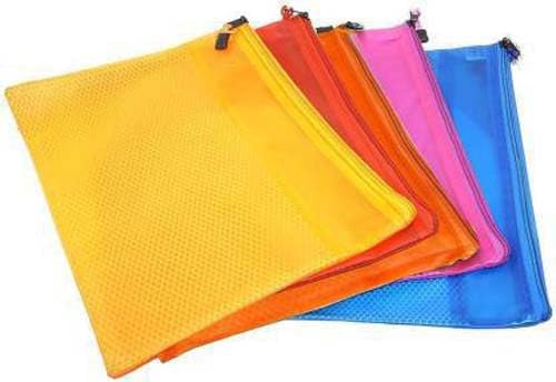 Greeshma A3 Large Size Document Zip Bag/Pouch (Multicolour Pack of 5)
