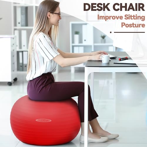 Image of BalanceFrom Anti-Burst and Slip Resistant Exercise Ball Yoga Ball Fitness Ball Birthing Ball with Quick Pump, 2,000-Pound Capacity
