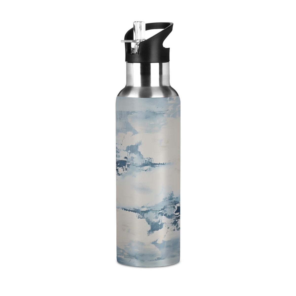 Bouteille d'eau isotherme étanche gourde sport paille sans fuite 600ml