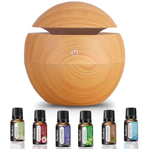 Casanova® - Humidificador Difusor Aromas Ultrasónico con 4 Aceites Esenciales Naturales Ambientador Vaporizador Aromaterapia Silencioso Purificador Aire Deshumidificador Neutralizador Olores (Claro)