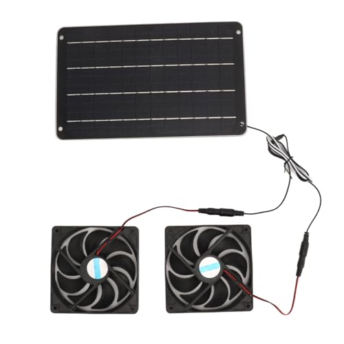 Zhjvihx Kit de Ventilador con Energía Solar, Ventiladores Duales de Escape Solar Portátiles Multifuncionales de 20 W,...