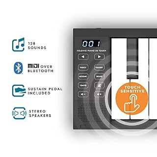 Blackstar BA215011 FP-88 Touch Sensitive Piano numérique portable pliable avec contrôleur MIDI USB avec batterie… - Les Beatles, Paul McCartney, John Lennon, RIngo Starr, George Harrison Blackstar BA215011 FP-88 Touch Sensitive Piano numérique portable pliable avec contrôleur MIDI USB avec batterie… – Image 2