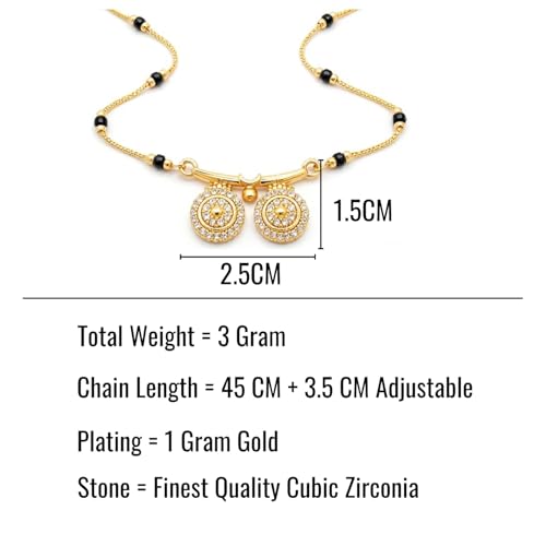 Image of 1 Gram Gold Plated Mangalsutra for Women Stylish Gift for Wife Daily Wear
