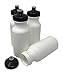 CSBD 20oz Sport Water Bottle, BPA Free, HDPE Plastic, Made in USA, Bulk (White Bottle - Black Lid, 4 Pack)