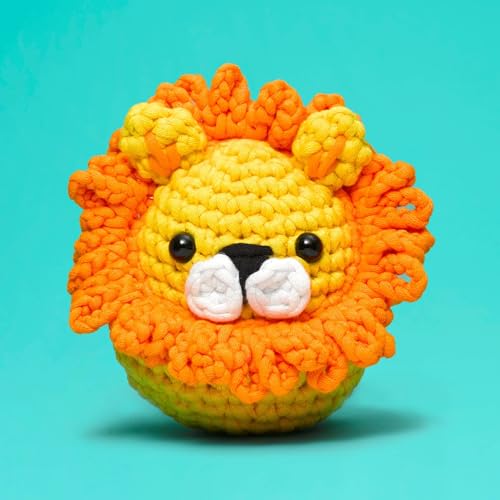 The Woobles LION Beginners Crochet Kit With Easy Peasy Yarn As Seen On Shark Tank - With Step-By-Step Video Tutorials - Sebastian The Lion thumb #1