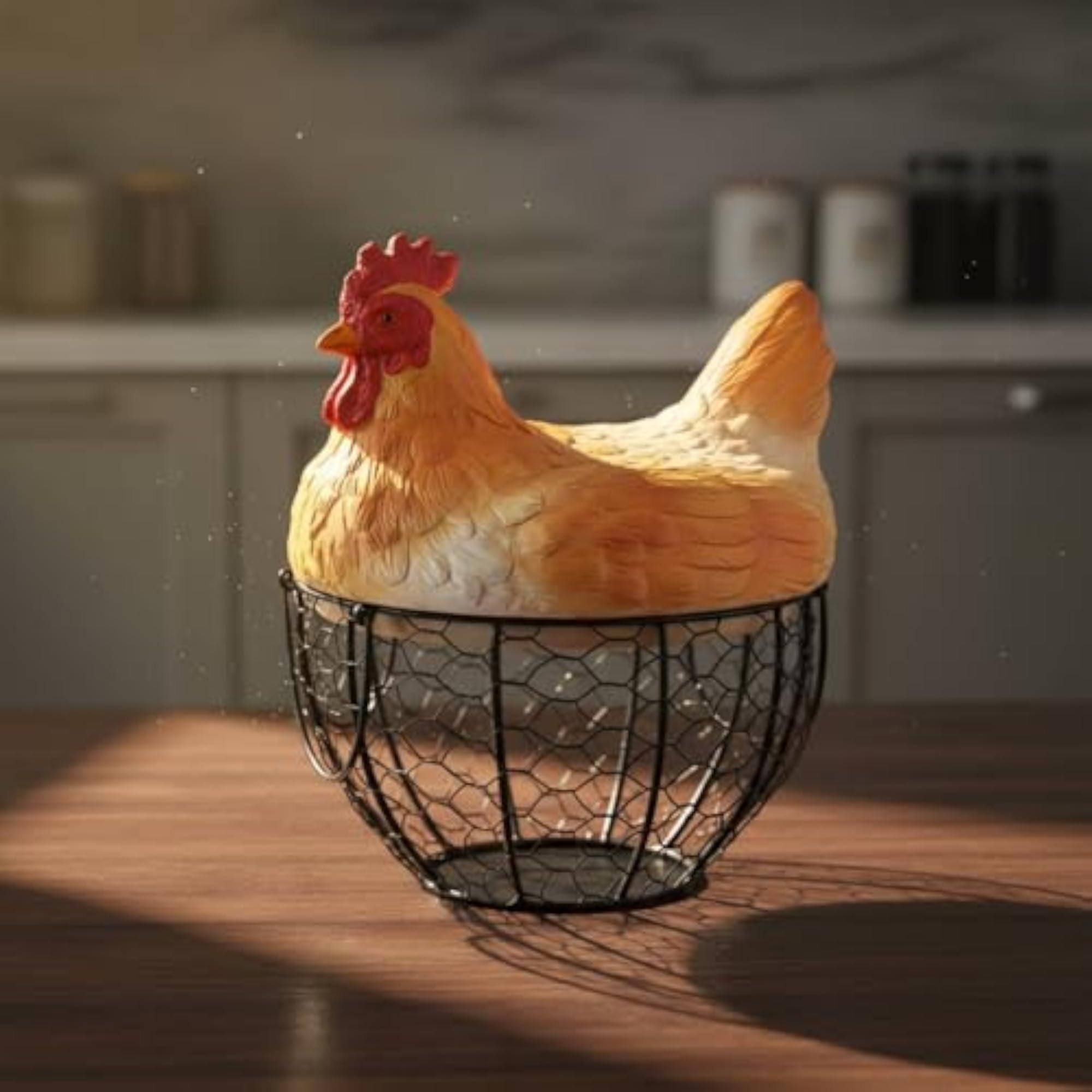 Decorative Chicken Shaped Wire Oval Basket
