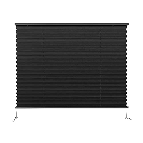 Dulepax RV Blinds - Pleated Shades 32 W x 24 L Black RV Window Shades for Camper Travel Trailers Motorhomes Window