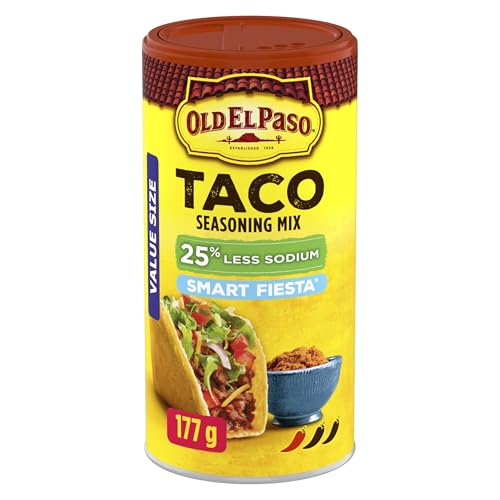 Old El Paso 25% Less Sodium Taco Seasoning Mix, Value Size, 177g/6.2 oz