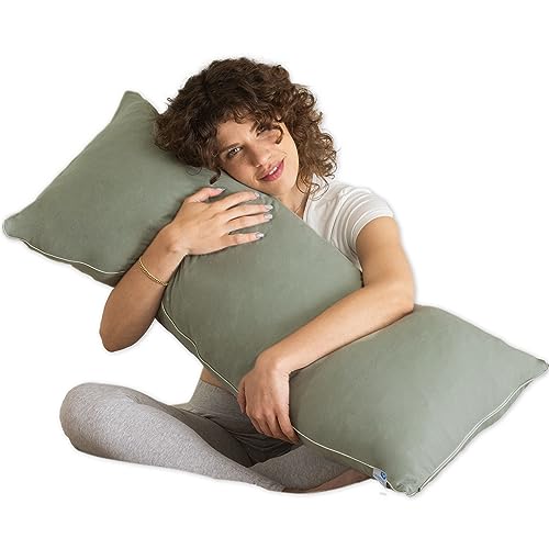 Pharmedoc Body Pillow, Pregnancy Pillows, Side Sleeper Pillow, Long, Memory Foam Pillow, Sage
