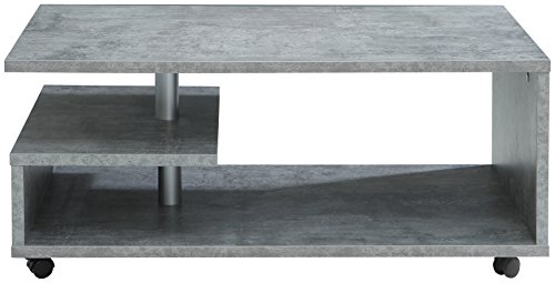 FORTE Bailey Couchtisch, Holzwerkstoff, Betonoptik Lichtgrau, 105 x 60 x...