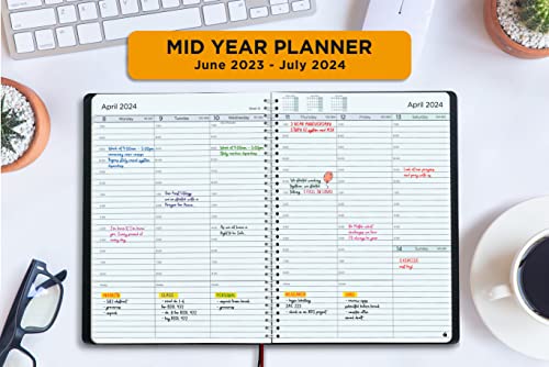Academic Planner 2023-2024 - Hourly 2023-2024 Planner Weekly And Monthly - Appointment Book With Flexible Cover, Twin-Wire Binding - Simple Design For Productivity, June 2023 - July 2024. 8.5 X 11 #TOP1