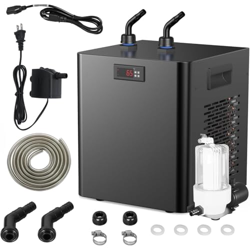 Enfriador De Acuario, 1/10 Hp, 1/3 Hp, 1/2 Hp, Enfriador De Agua Para Peceras, Refrigeración Silenciosa Para Peceras Para Hidropónicos, Ajolotes, Medusas, Arrecifes De Coral(300L-Fish Tank+BathTub)