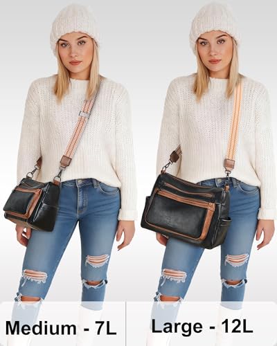 Image of Bluome Crossbody Purses for Women, Medium Large Faux Leather Crossbody Bags Lightweight Sling Bag Shoulder Handbags