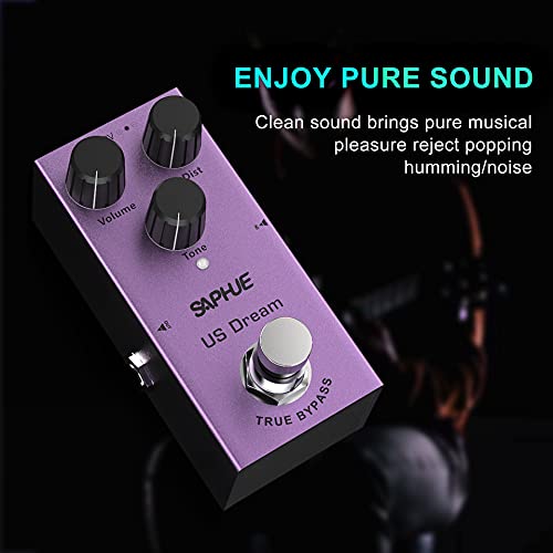 Saphue Us Dream Guitar Effects Pedal Distortion Effect Pedals Volume/Dist/Tone Knob With Steel Metal Shell Mini Single Type Dc 9V With True Bypass Switch For Multi Electric Guitar Kit #TOP2