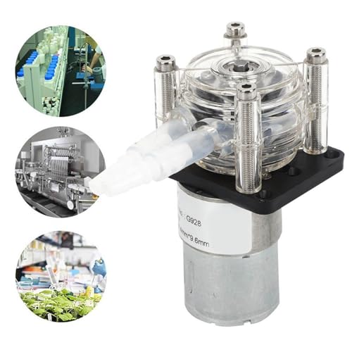 Fafeicy G928 Peristaltikpumpe 500 ml/min 24V mit Kartenschlitzdesign und großem Durchfluss Dosierpumpe für Aquarienlabor 304 Edelstahlschraube Kugellager