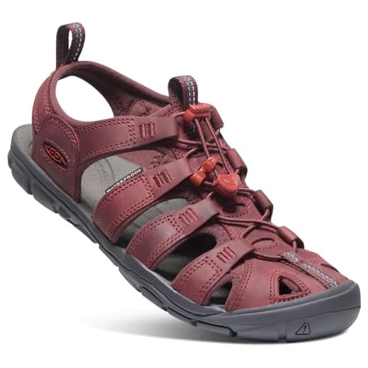 KEEN Dam Clearwater Leather Cnx Sandal, Burgund - 38 2/3 EU
