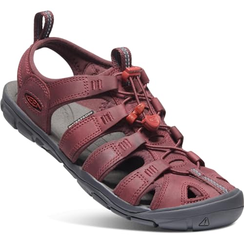 KEEN Clearwater CNX, Sandalias para Mujer, Rojo (Wine/Red Dahlia Cuero), 42 EU