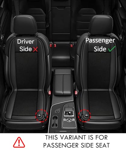 Image of RIGGEAR Cooling Car Seat Cushion /Ventilated Seat Cover with 10 Inbuilt Fans and 3 Speed Control (Premium Breathable Fabric + Leatherette | Black | Pack of 1)[for Front Passenger SEAT]