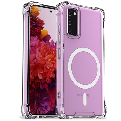 Image of Amazon Basics Back Cover for Samsung Galaxy S20 FE Mag-Safe Shockproof PC + TPU Protective Case Magnetic Support Bumper Case (Transparent Mag-Safe)