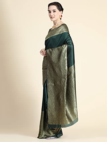 Image of Avantika Fashion Women's Classy Kanjivaram Soft Lichi Silk Banarasi Saree With Blouse Piece