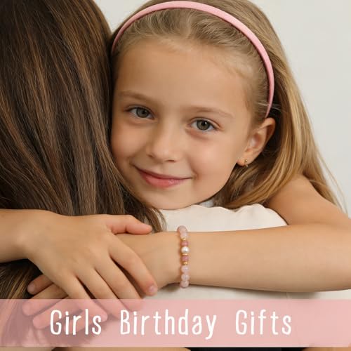 Image of Quietsun Trendy Gifts for Her-Positive /Love /Joy Natural Crystal Bracelets for Girls /Teens /Adults-Adjustable /Handmade-Gift Box Packing