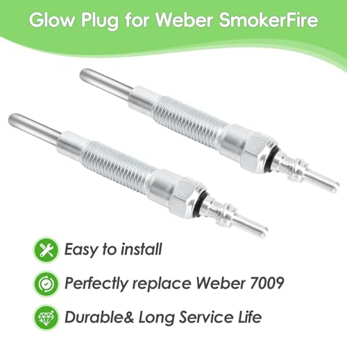 Image of SafBbcue 2PCS Glow Plug for Weber SmokeFire EX4 /EX6 /EPX6 Wood Pellet Grills, Replaces for Weber 7009 Part, Replacement Weber Smoke Fire Grill Glow Plug, Sliver
