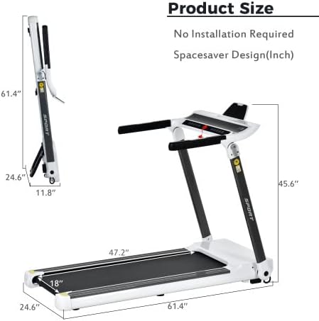 Caminadora Plegable Portátil fullarrive 3.5HP, 330 lbs, 14 km/h miniatura 2