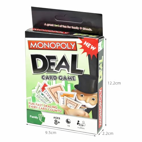 Image of Classic Card Game - 112 Colorful Cards | Fun Family & Party Game | 2-10 Players | Easy to Learn | Ages 7+ | Fast-Paced Colour & Number Matching Game for Kids & Adults (Monopoly Deal)